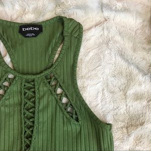 Bebe Green Sexy Maxi Dress